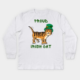 Proud irish cat Kids Long Sleeve T-Shirt